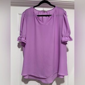Cato Lavender Ruffle Sleeve Blouse Size 18/20W
